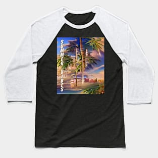 Summer Vibes, colorful Baseball T-Shirt